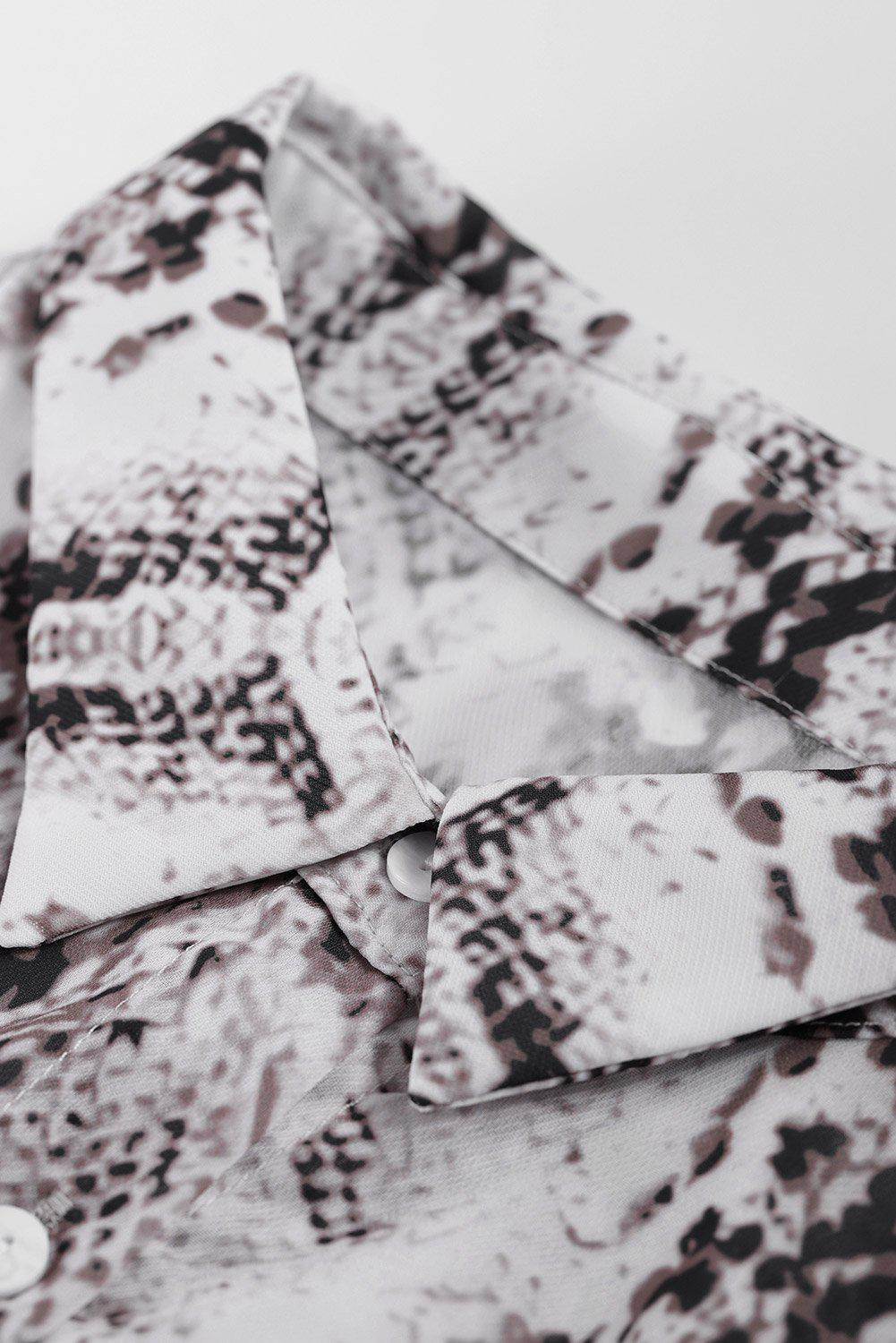 Leopard Print Pocketed Button Down Top BLUE ZONE PLANET