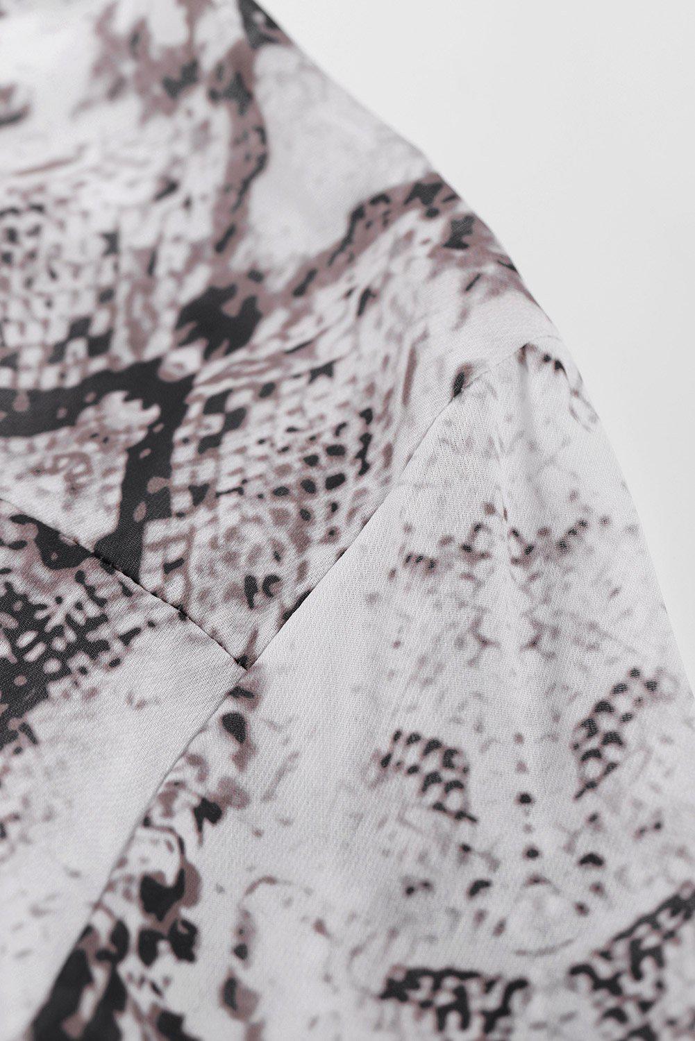 Leopard Print Pocketed Button Down Top BLUE ZONE PLANET