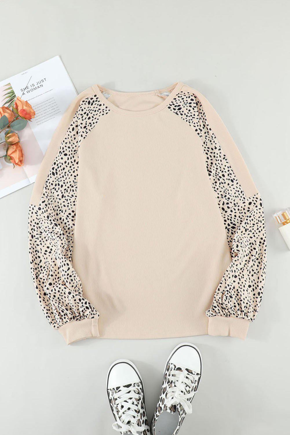 Leopard Raglan Sleeve Top BLUE ZONE PLANET