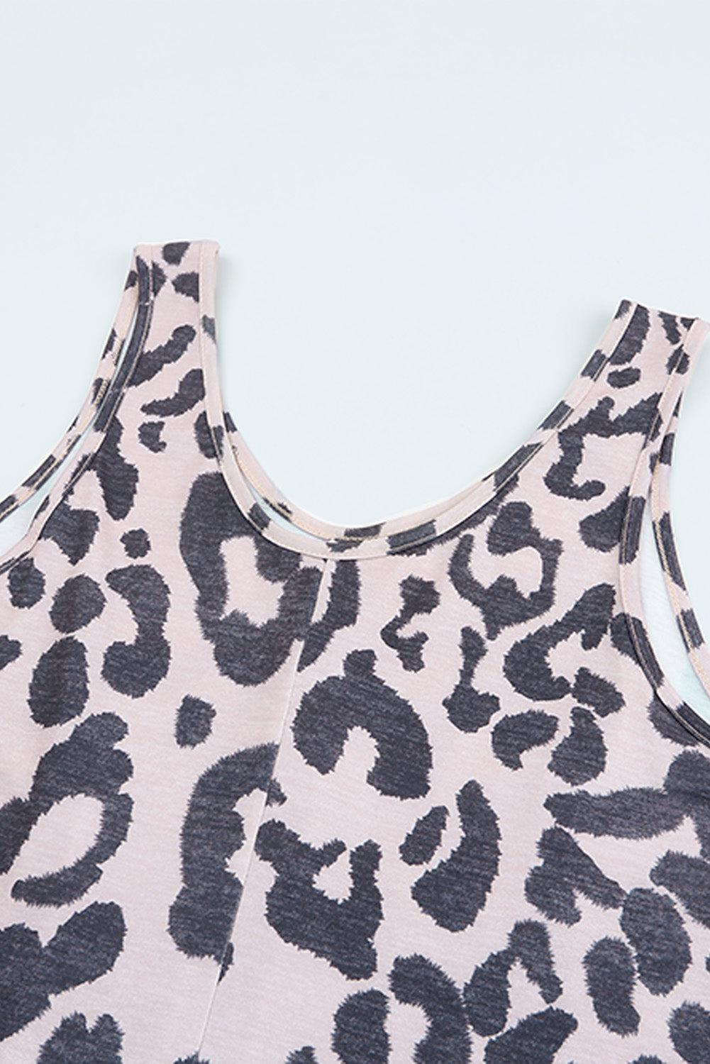Leopard Sleeveless Wide Leg Jumpsuit BLUE ZONE PLANET