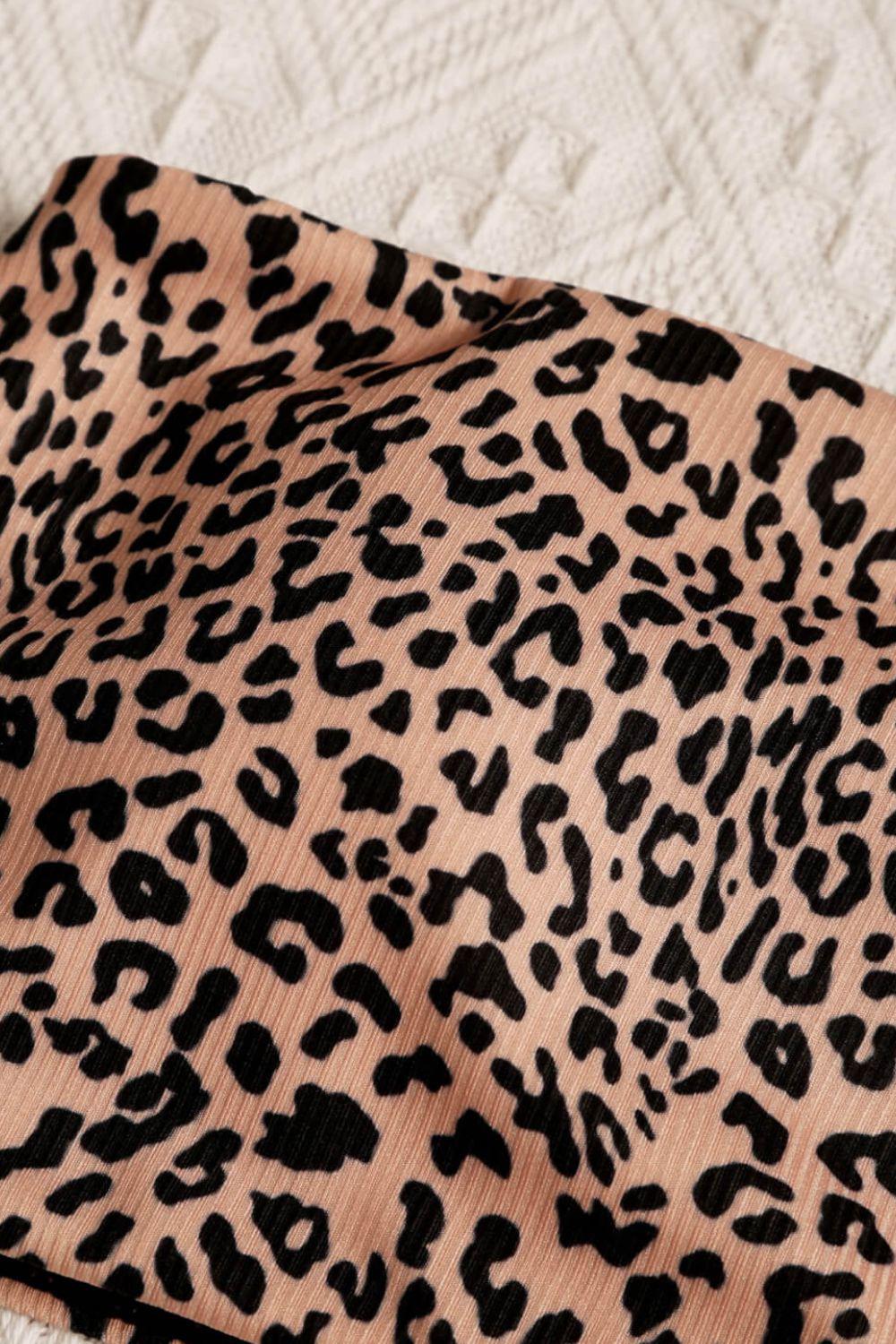 Leopard Swim Tube Top and Swim Bottoms Set BLUE ZONE PLANET
