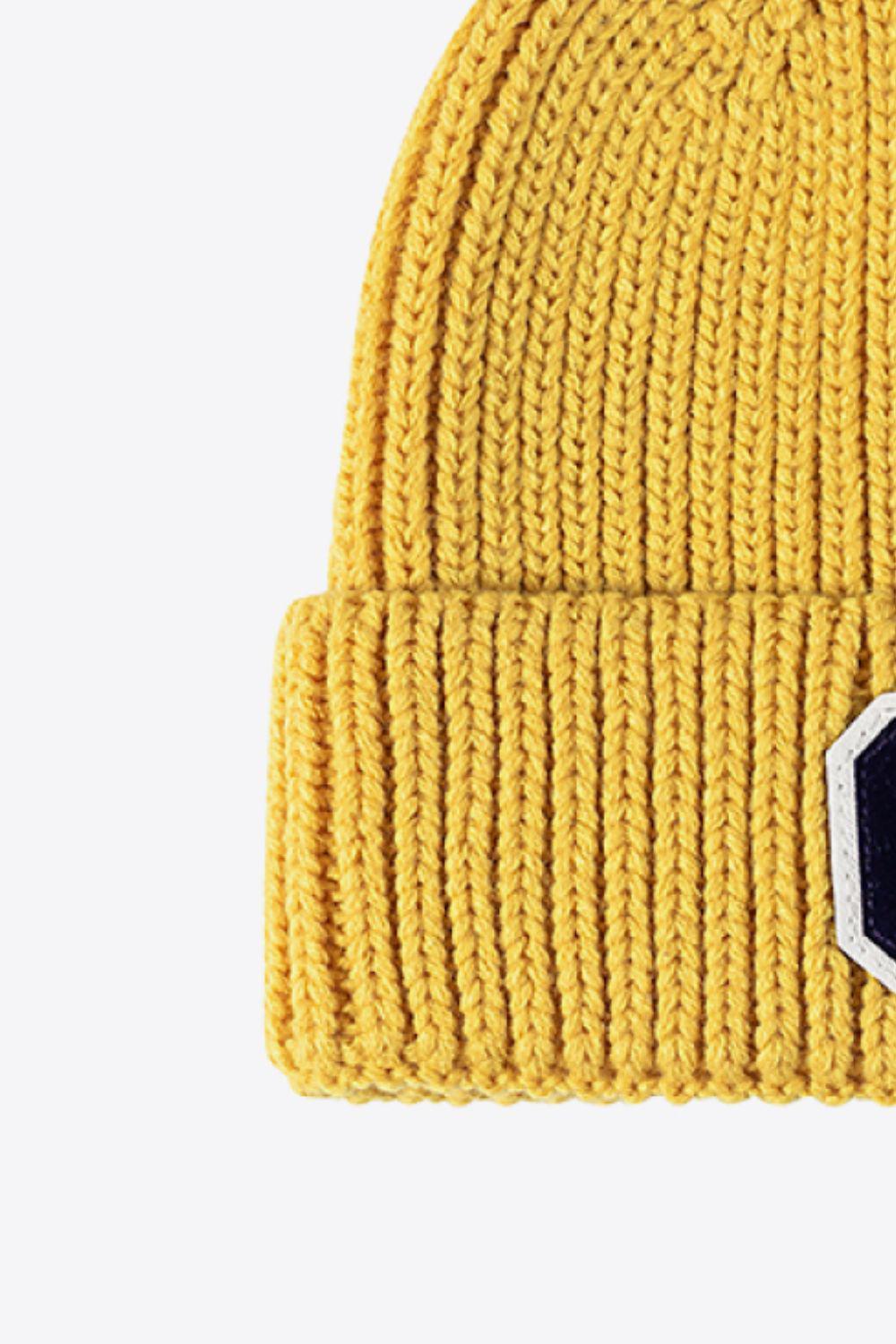 Letter C Patch Cuffed Beanie BLUE ZONE PLANET