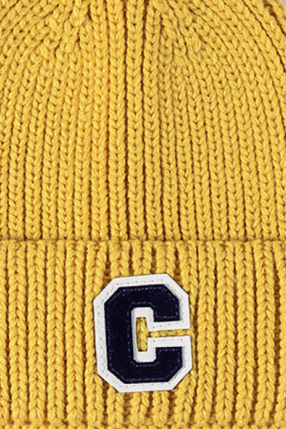 Letter C Patch Cuffed Beanie BLUE ZONE PLANET