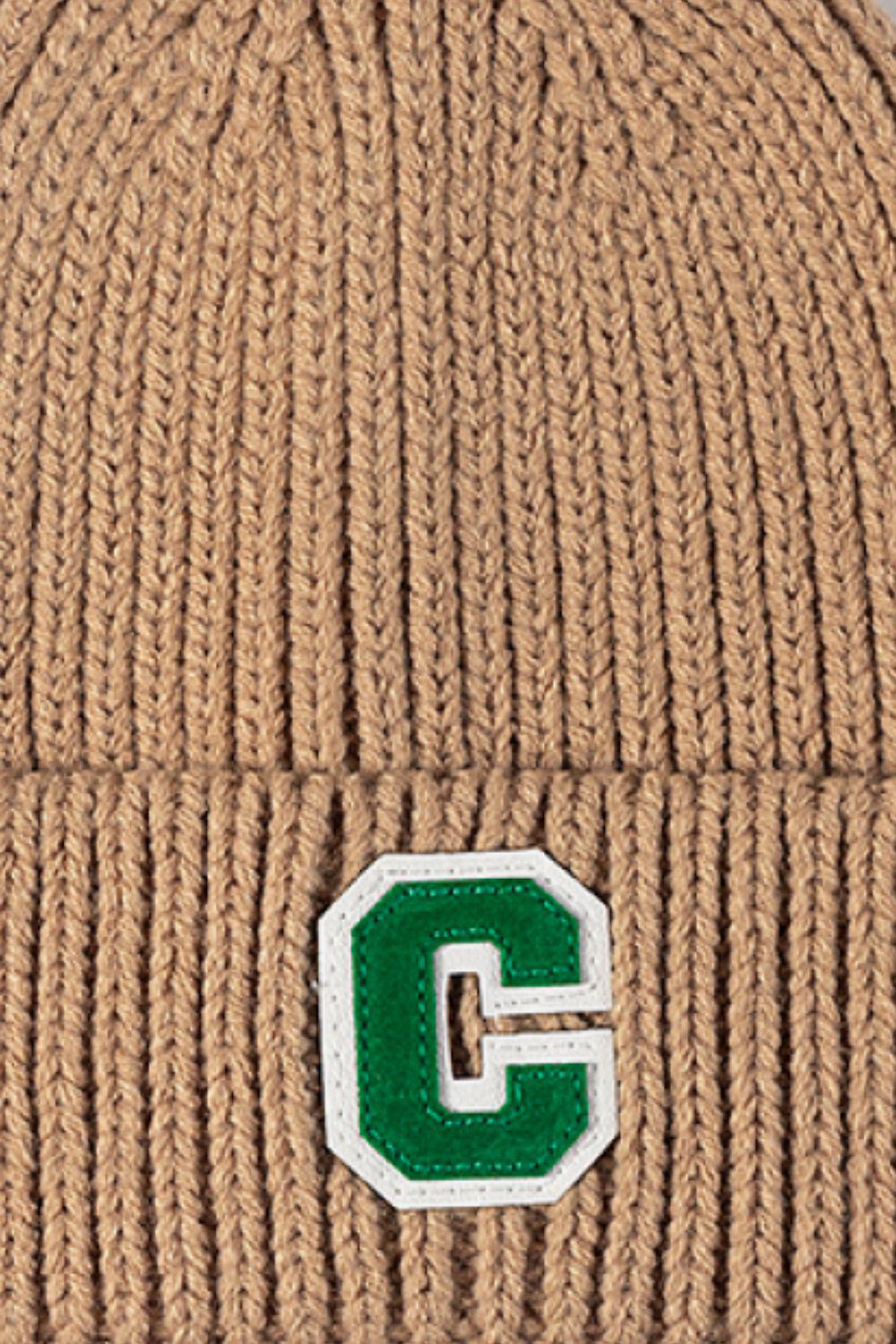 Letter C Patch Cuffed Beanie BLUE ZONE PLANET