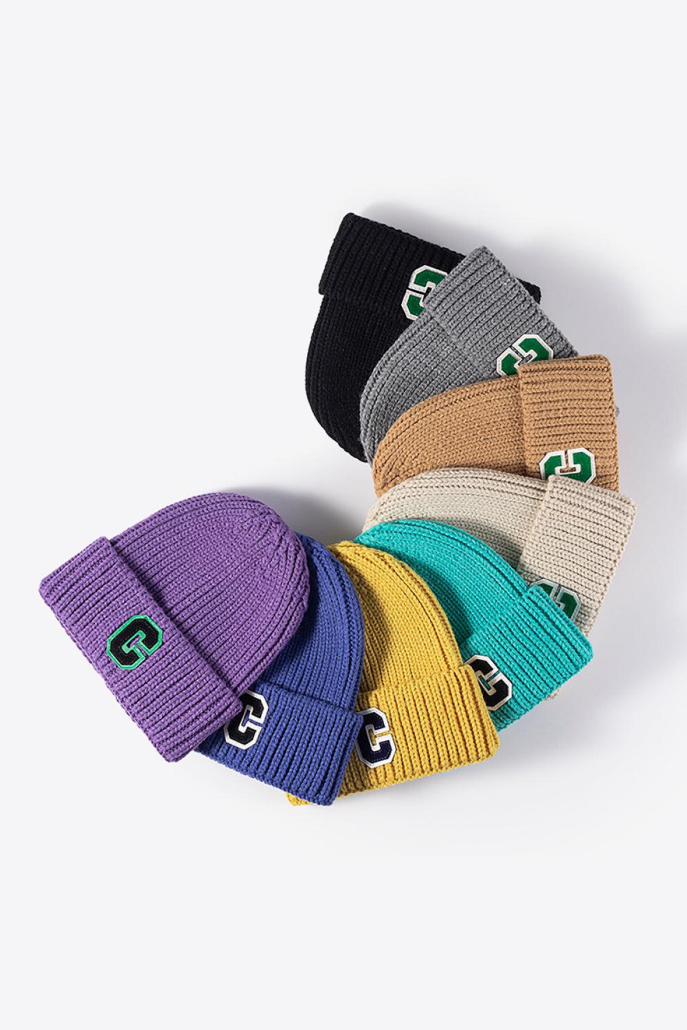 Letter C Patch Cuffed Beanie BLUE ZONE PLANET