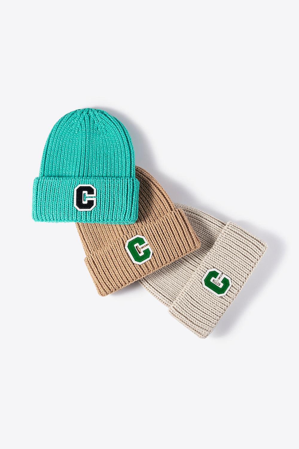 Letter C Patch Cuffed Beanie BLUE ZONE PLANET