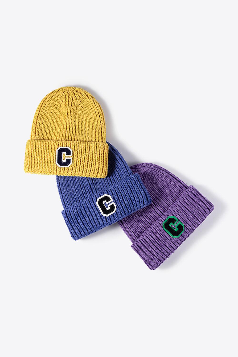 Letter C Patch Cuffed Beanie BLUE ZONE PLANET