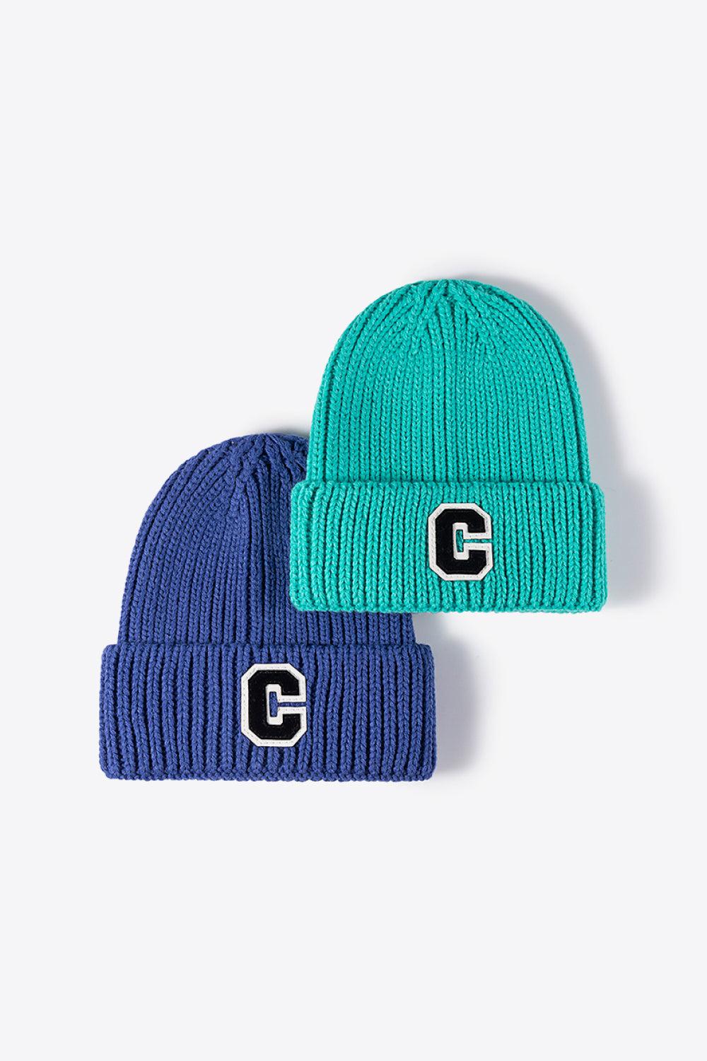 Letter C Patch Cuffed Beanie BLUE ZONE PLANET