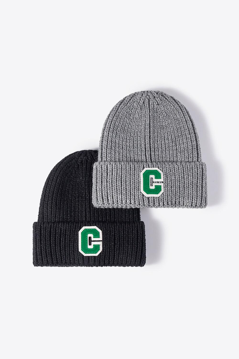 Letter C Patch Cuffed Beanie BLUE ZONE PLANET