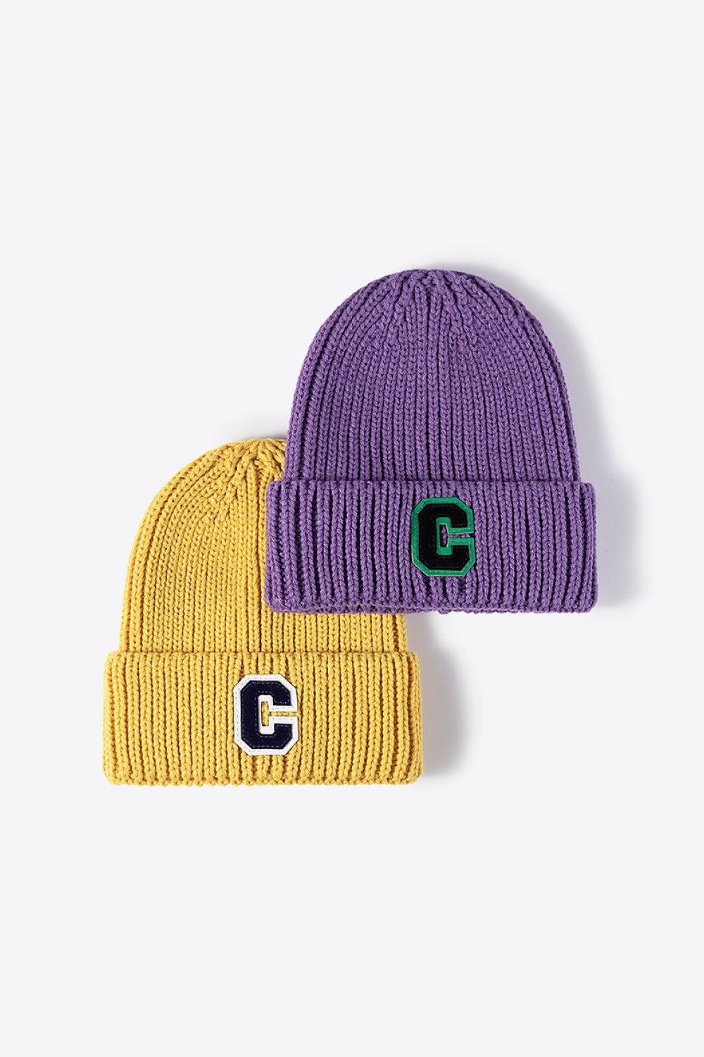 Letter C Patch Cuffed Beanie BLUE ZONE PLANET