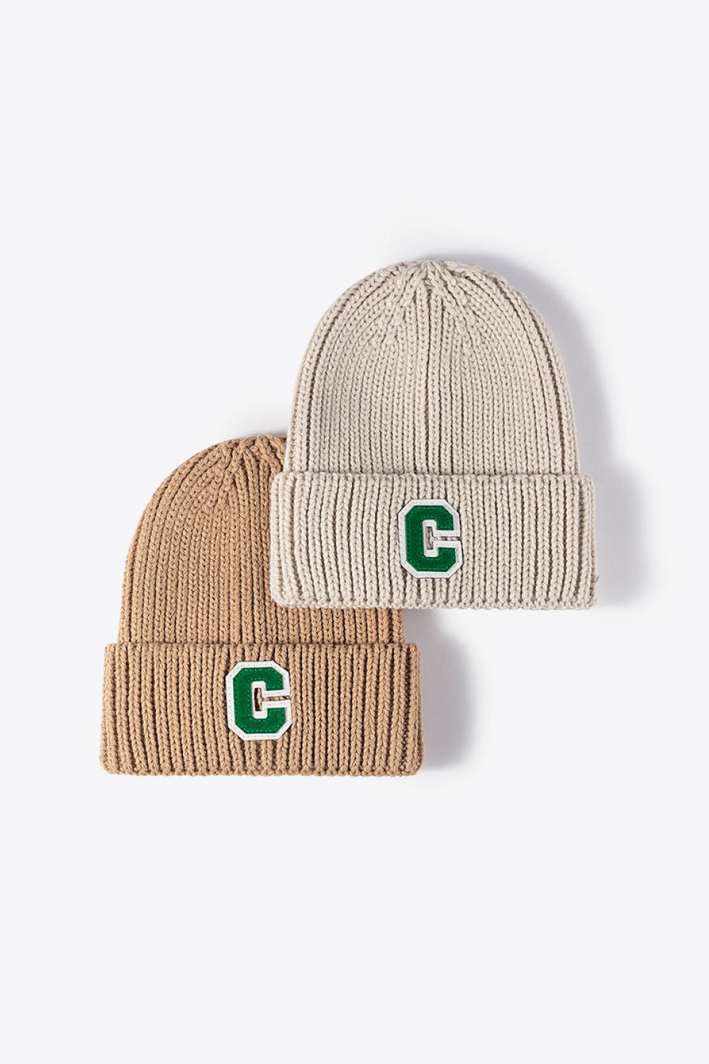 Letter C Patch Cuffed Beanie BLUE ZONE PLANET