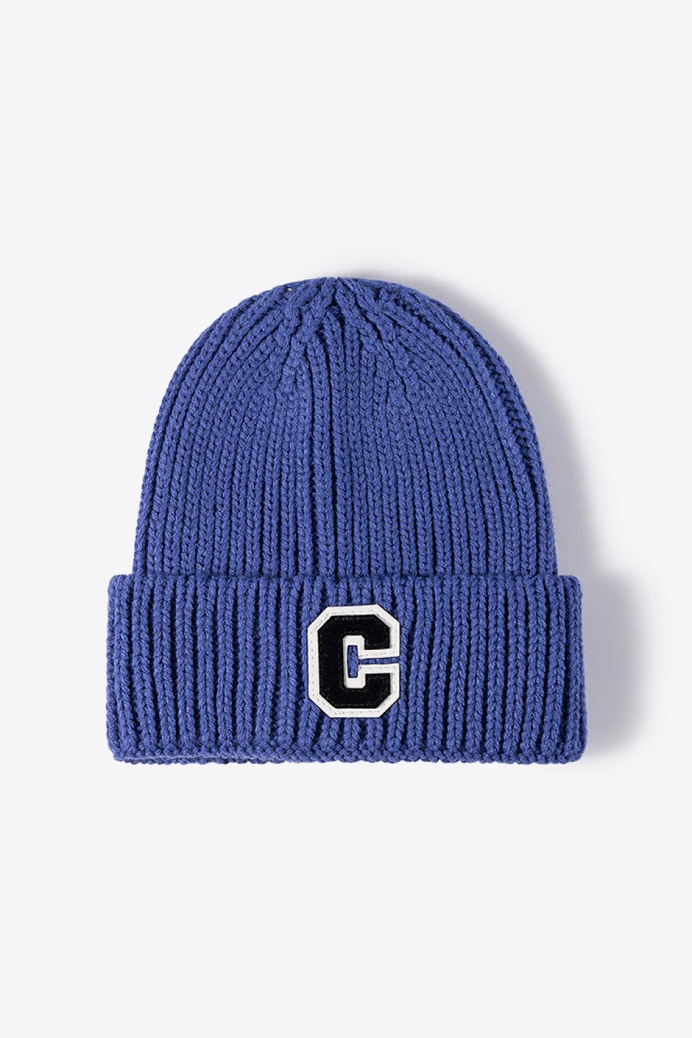 Letter C Patch Cuffed Beanie BLUE ZONE PLANET
