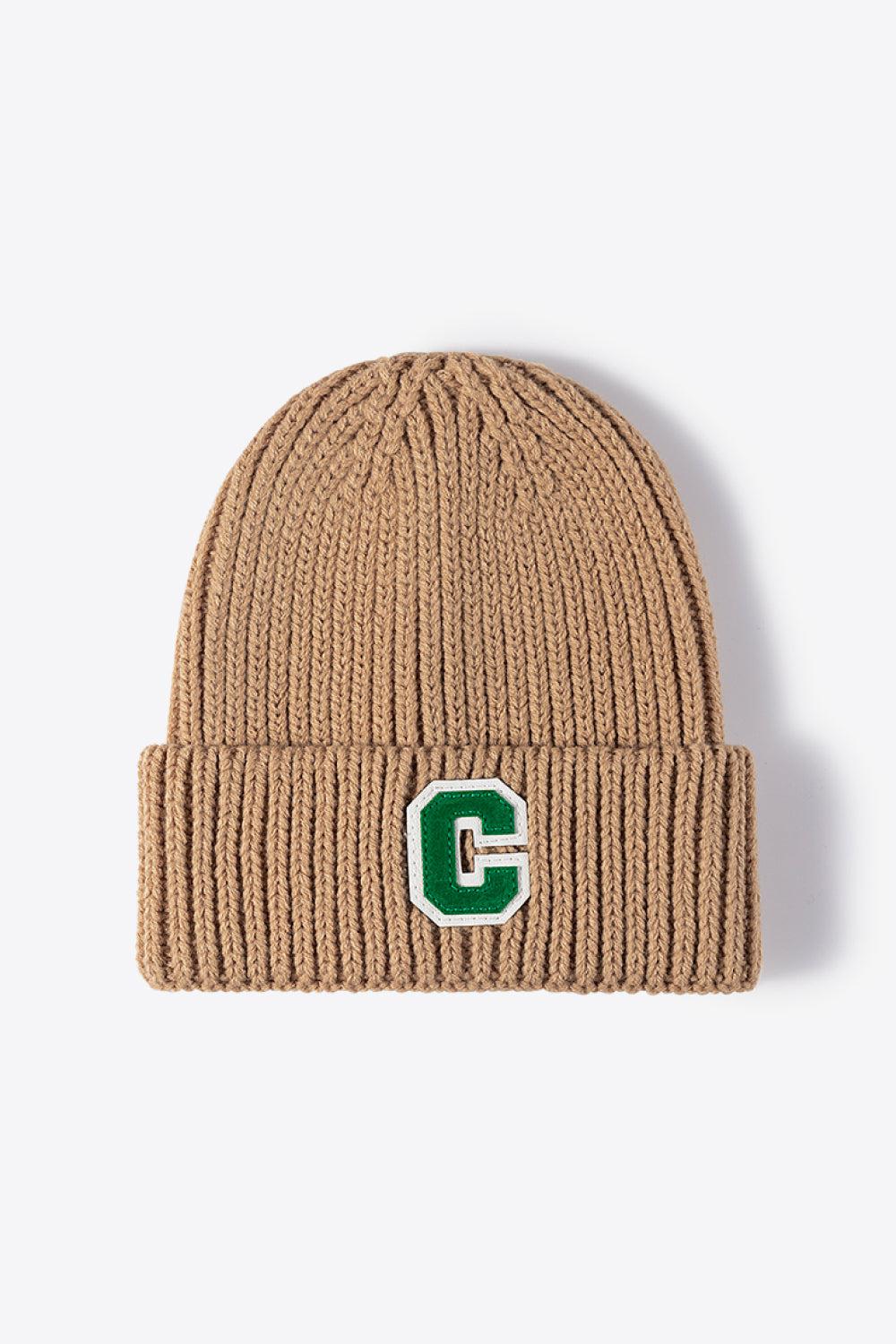 Letter C Patch Cuffed Beanie BLUE ZONE PLANET