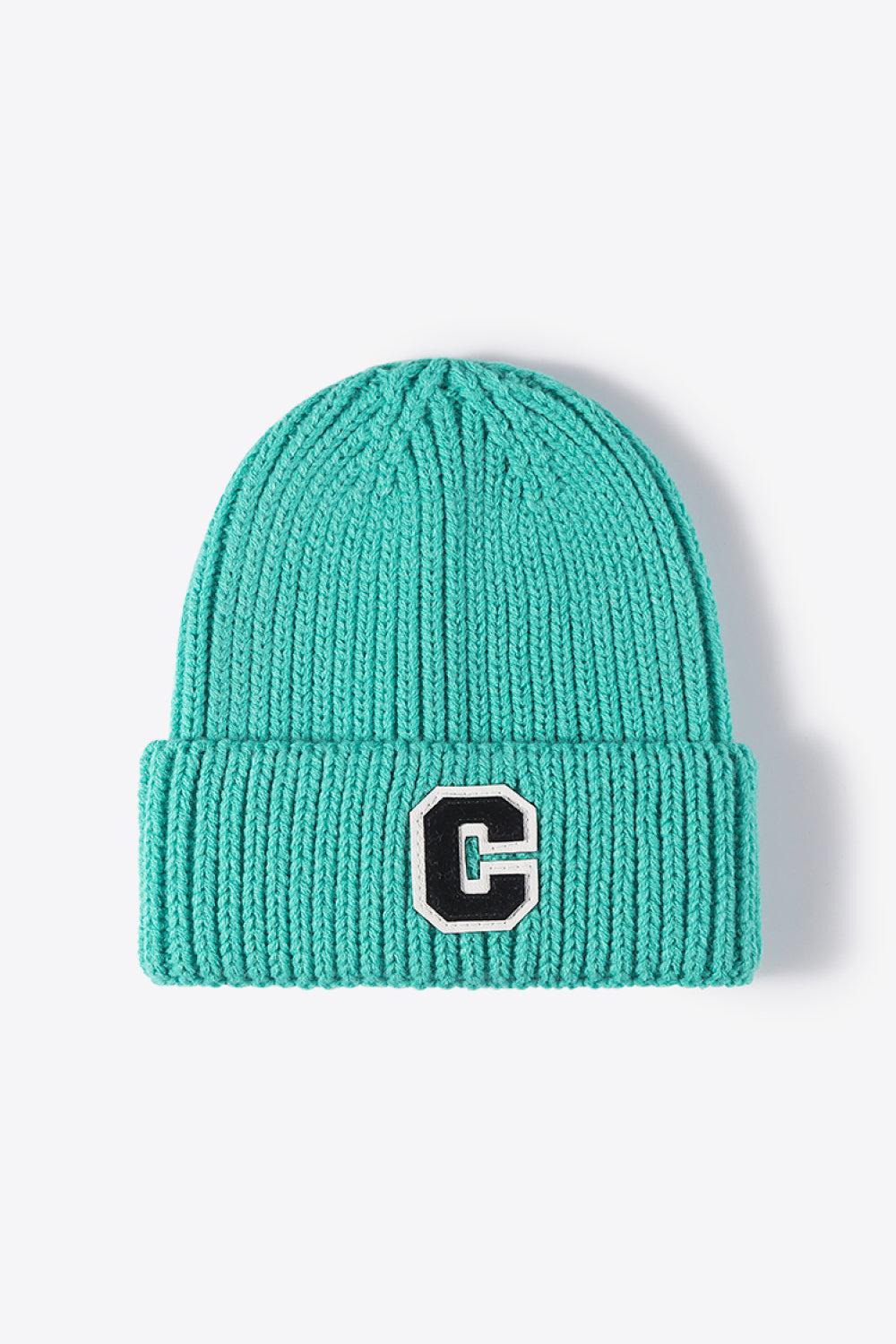 Letter C Patch Cuffed Beanie BLUE ZONE PLANET