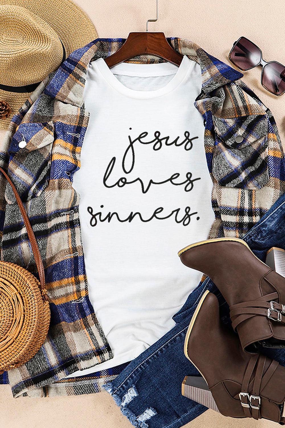 Letter Graphic Round Neck Short Sleeve T-Shirt BLUE ZONE PLANET