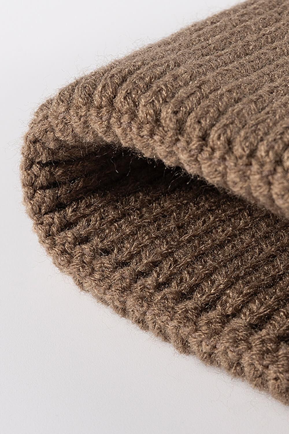 Letter Patch Cuffed Knit Beanie BLUE ZONE PLANET