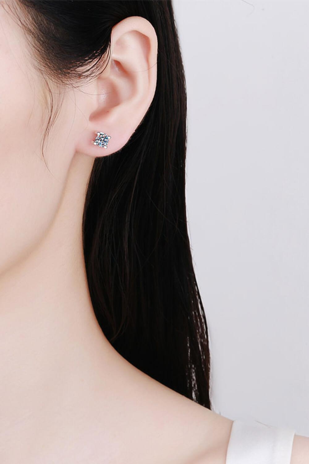 Limitless Love 1 Carat Moissanite Stud Earrings BLUE ZONE PLANET
