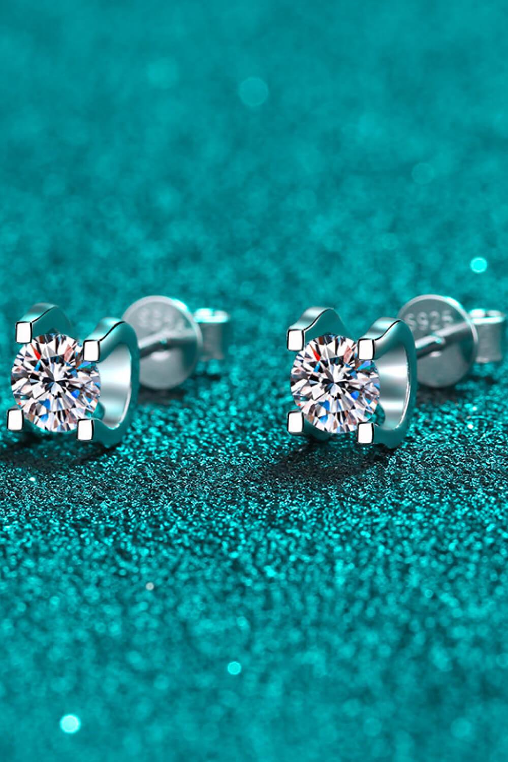 Limitless Love 1 Carat Moissanite Stud Earrings BLUE ZONE PLANET