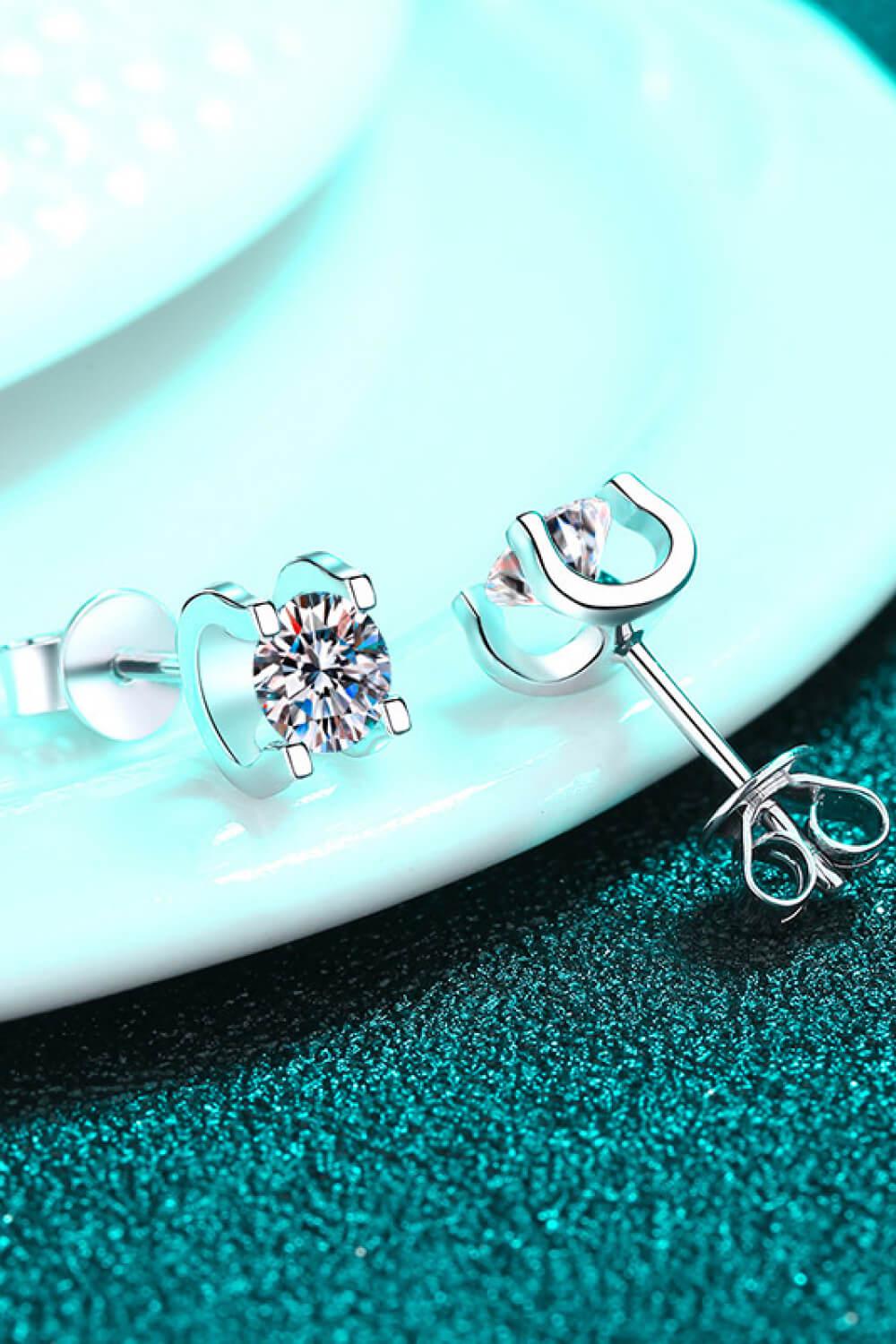 Limitless Love 1 Carat Moissanite Stud Earrings BLUE ZONE PLANET
