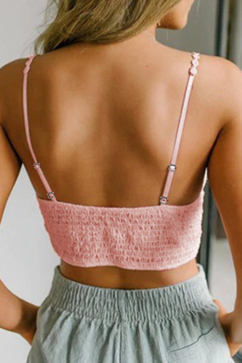 Lined V Neck Lace Bralette BLUE ZONE PLANET