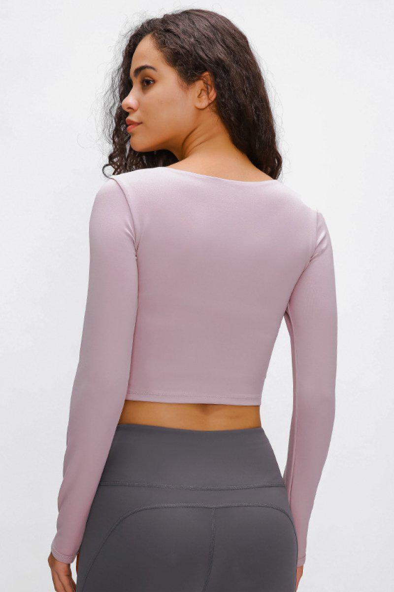 Long Sleeve Cropped Top With Sports Strap BLUE ZONE PLANET