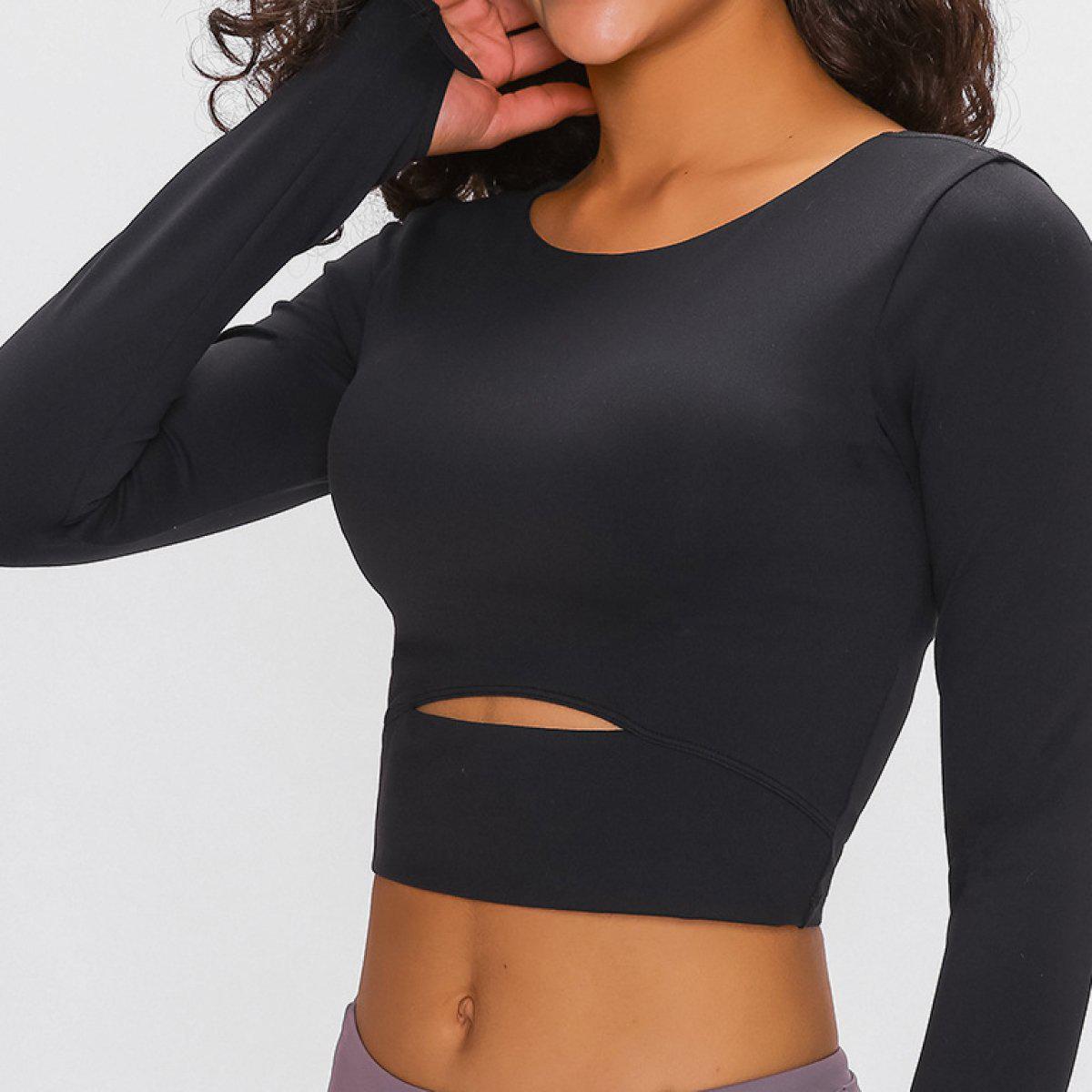 Long Sleeve Cropped Top With Sports Strap BLUE ZONE PLANET