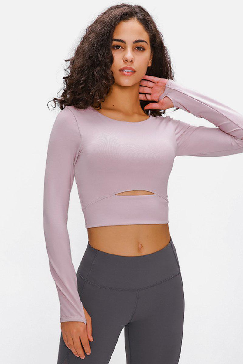 Long Sleeve Cropped Top With Sports Strap BLUE ZONE PLANET