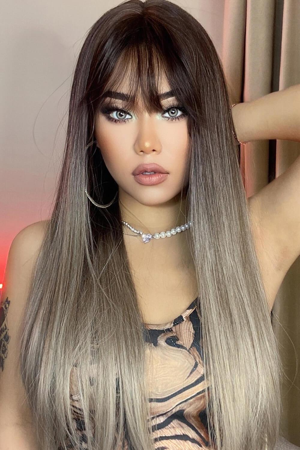 Long Straight Synthetic Wigs 26'' BLUE ZONE PLANET