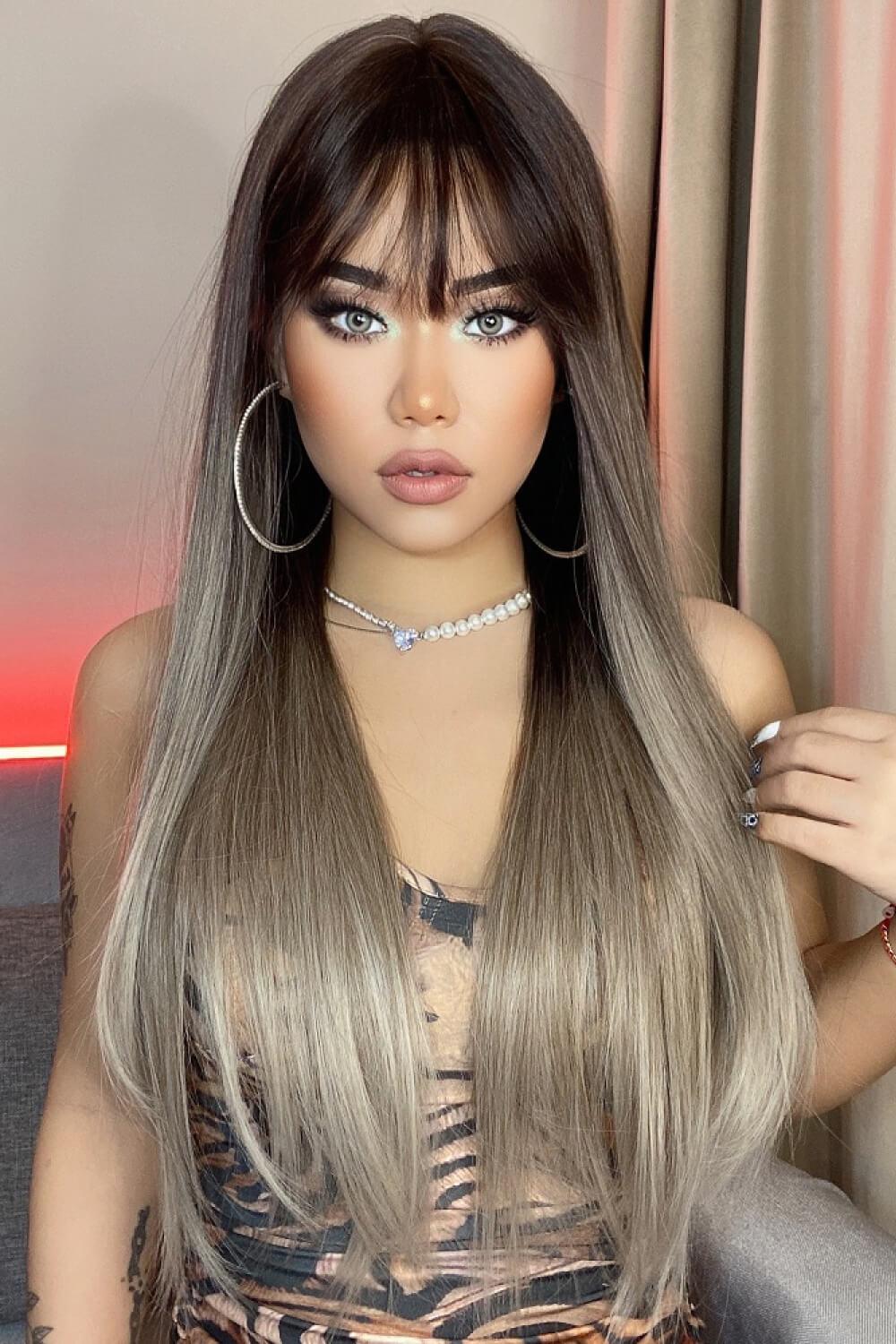 Long Straight Synthetic Wigs 26'' BLUE ZONE PLANET