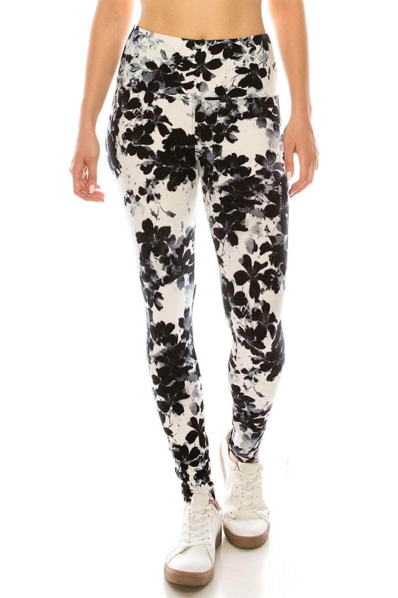 Long Yoga Style Banded Lined Multi Printed Knit Legging With High Waist Blue Zone Planet