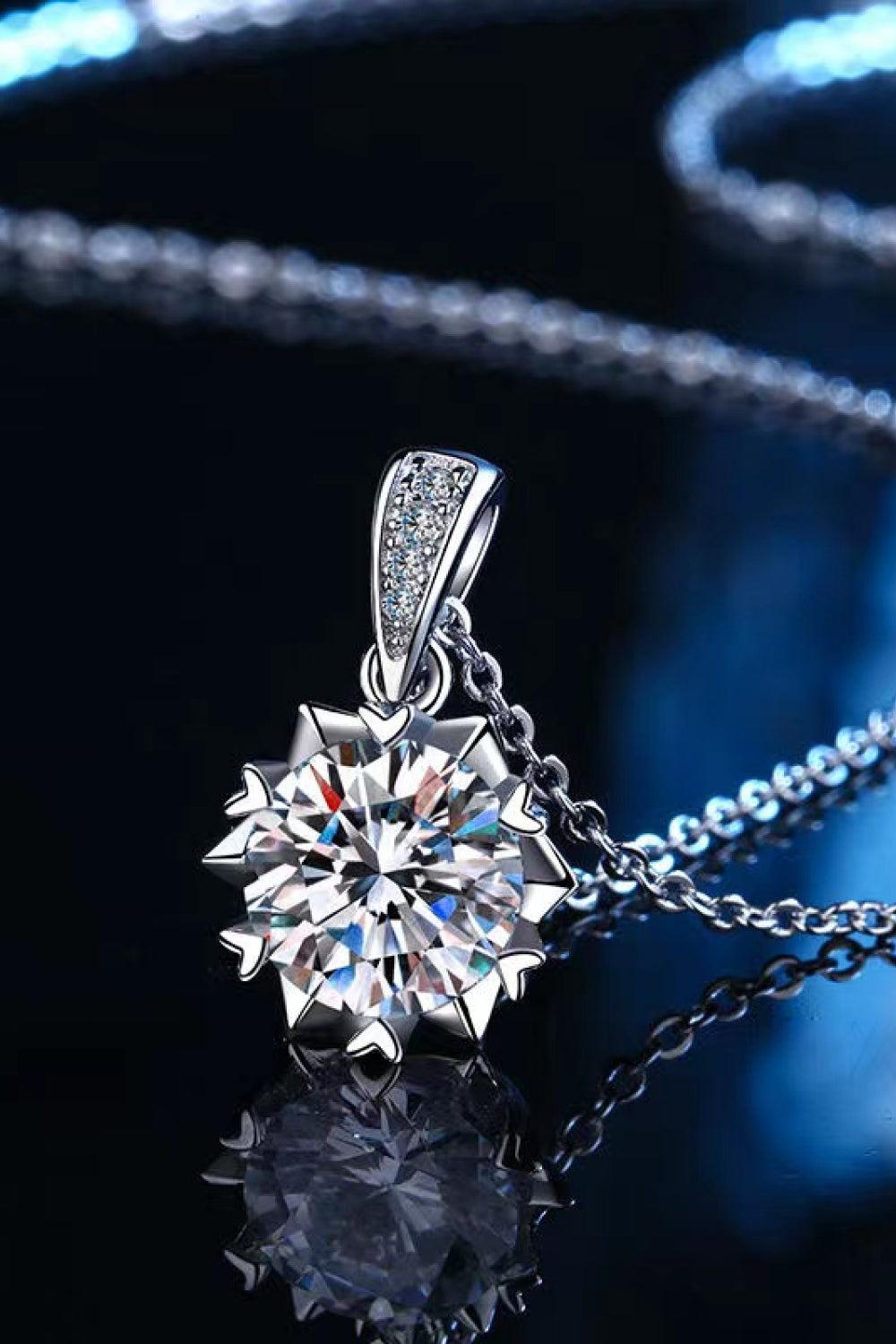 Looking At You 2 Carat Moissanite Pendant Necklace BLUE ZONE PLANET