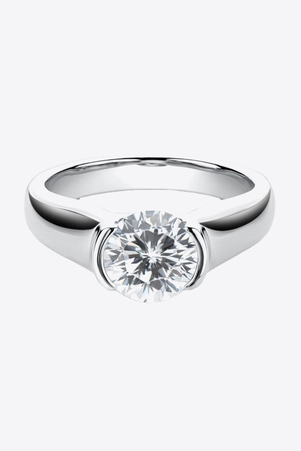 Looking Good 2 Carat Moissanite Platinum-Plated Ring BLUE ZONE PLANET
