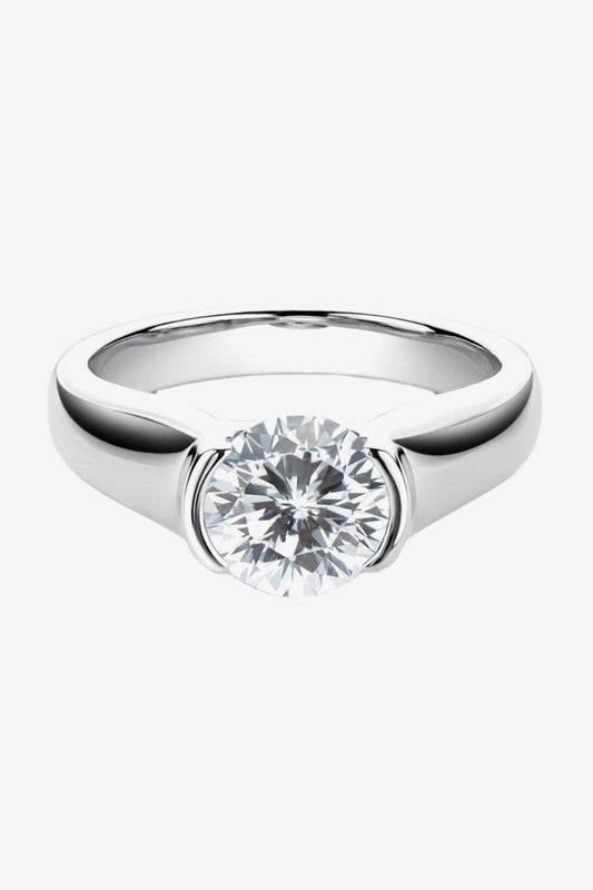 Looking Good 2 Carat Moissanite Platinum-Plated Ring BLUE ZONE PLANET