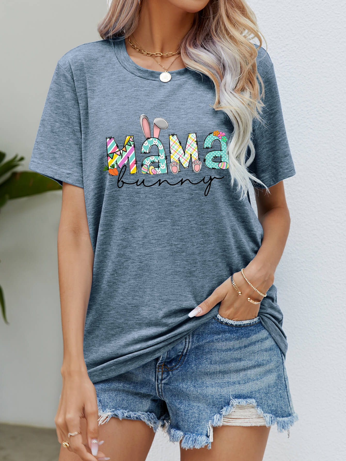 MAMA BUNNY Easter Graphic Tee BLUE ZONE PLANET