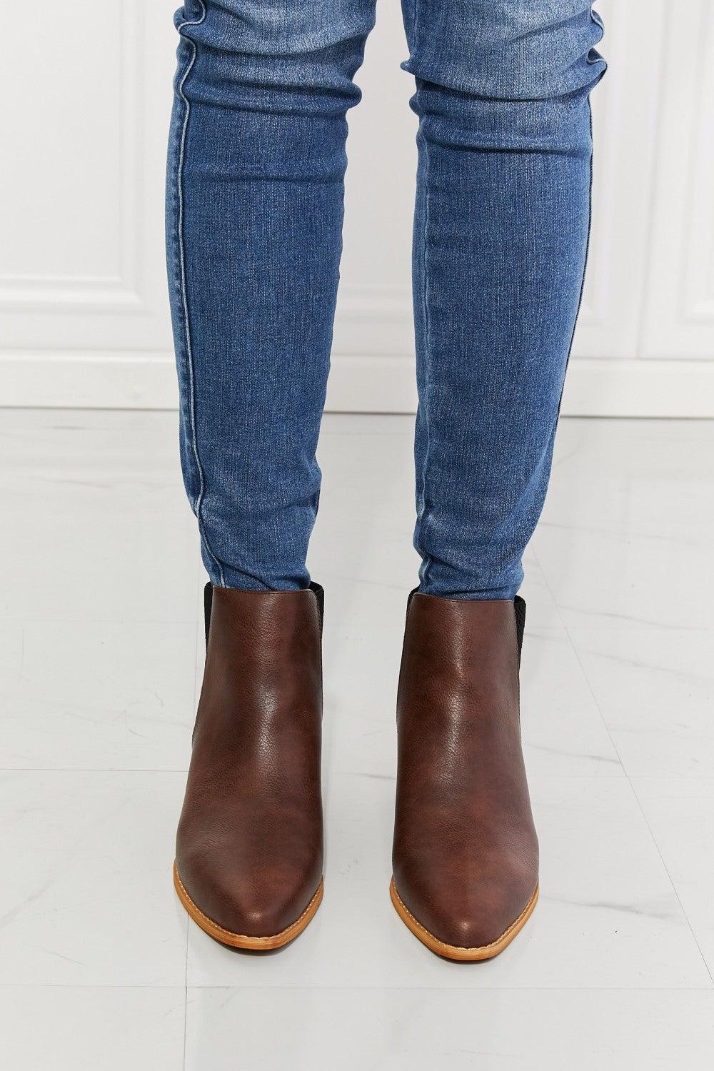MMShoes Back At It Point Toe Bootie in Chocolate BLUE ZONE PLANET
