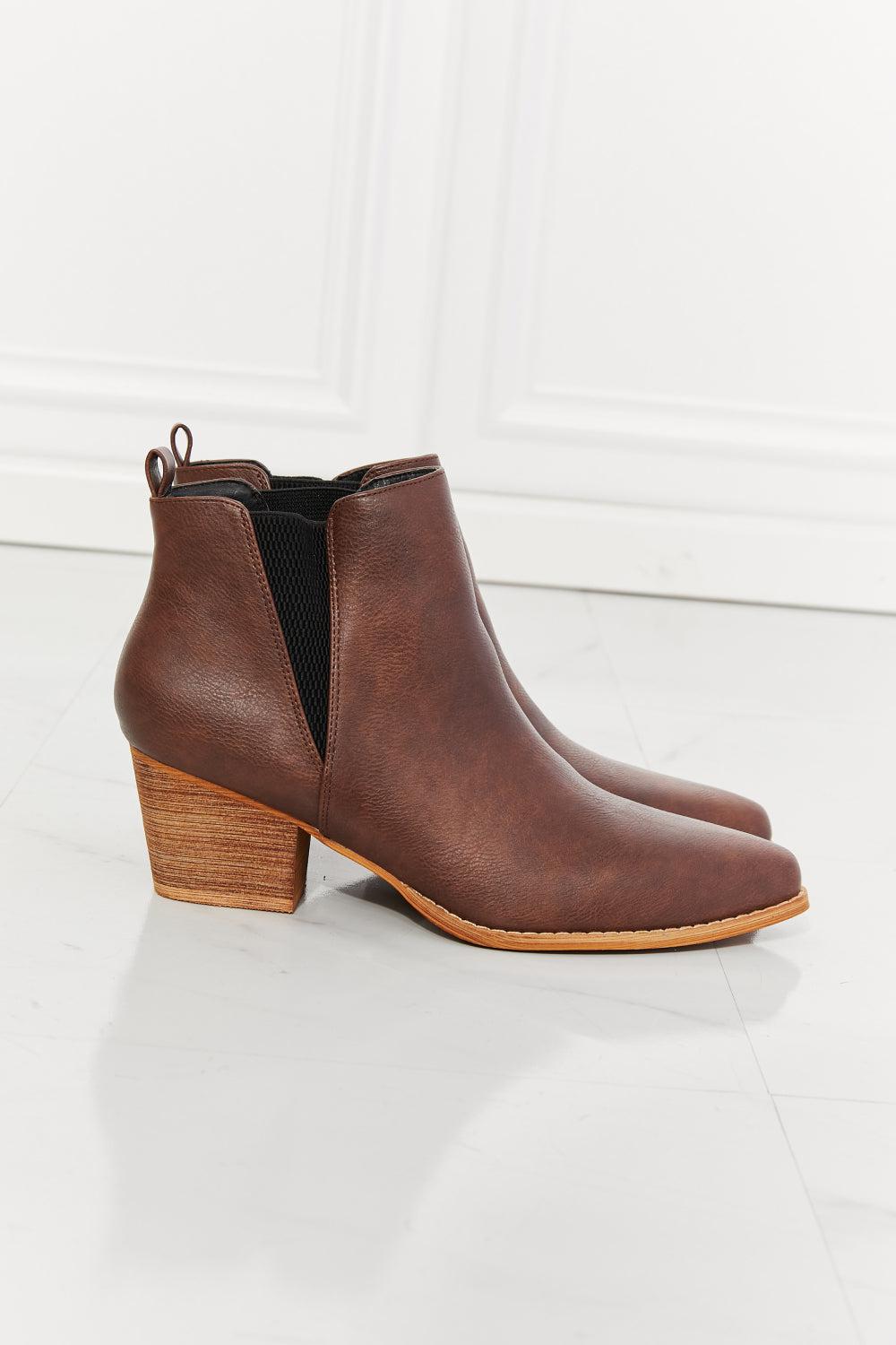 MMShoes Back At It Point Toe Bootie in Chocolate BLUE ZONE PLANET