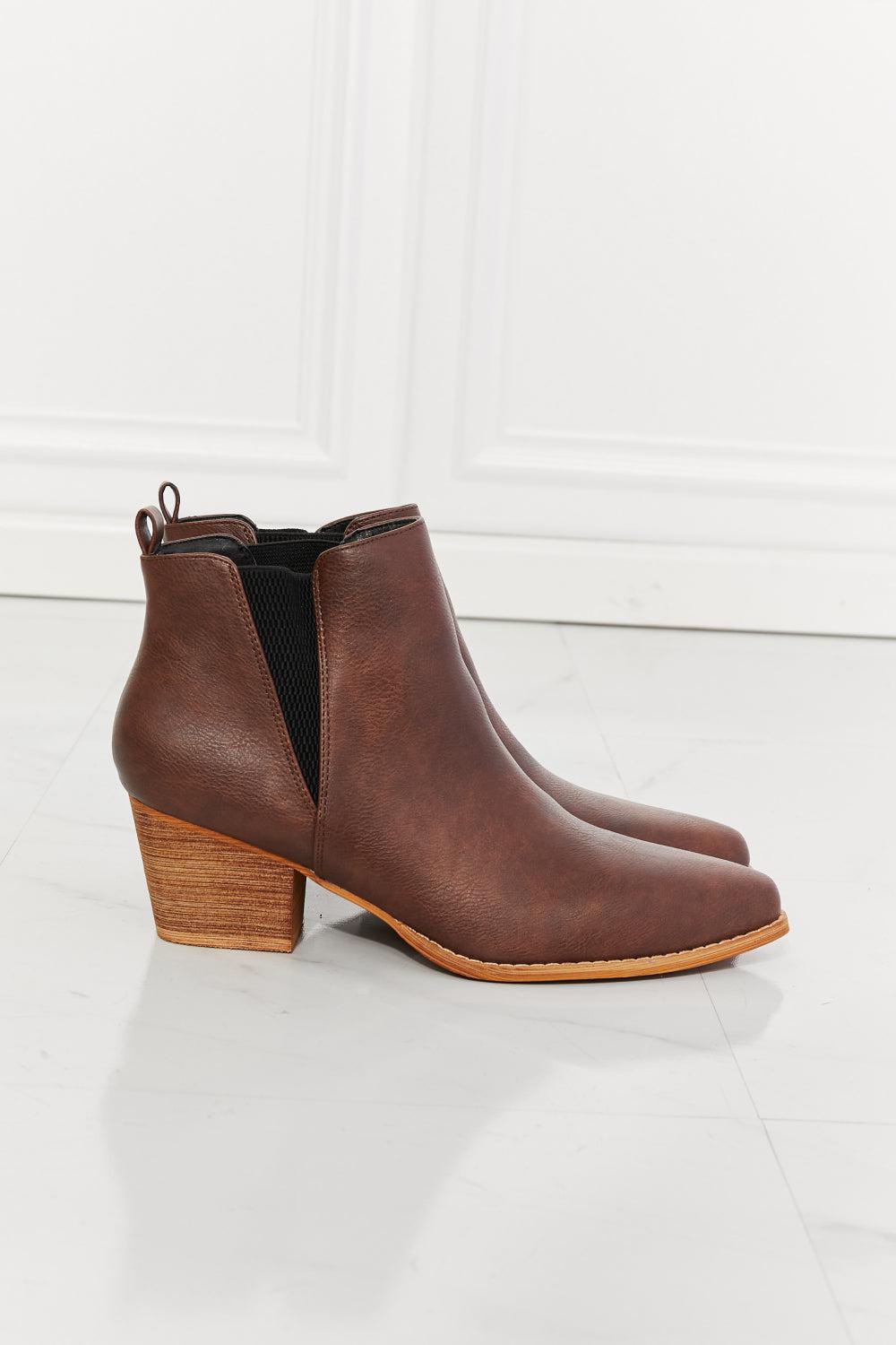 MMShoes Back At It Point Toe Bootie in Chocolate BLUE ZONE PLANET