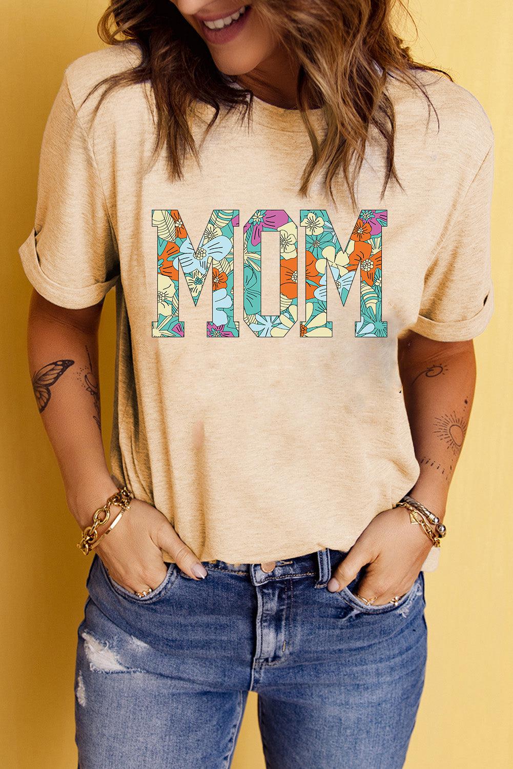 MOM Floral Graphic T-Shirt BLUE ZONE PLANET