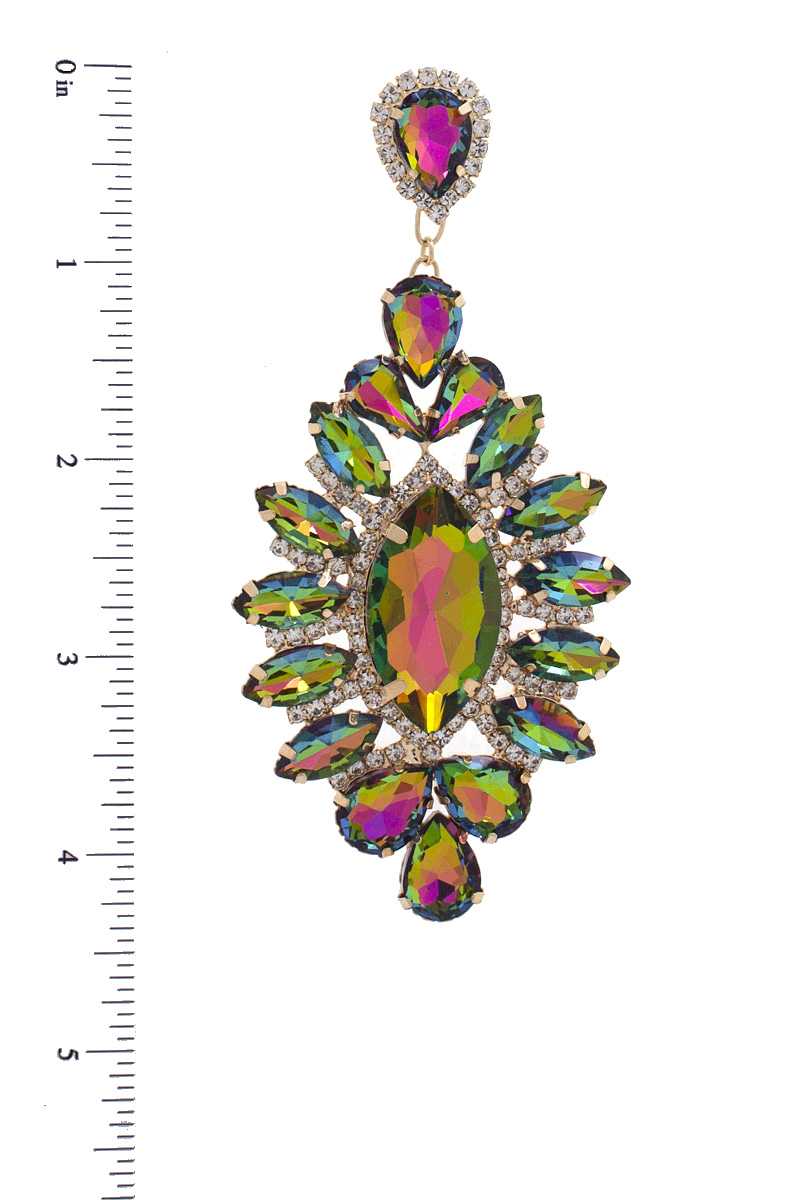Marquise Rhinestone Dangle Earring Blue Zone Planet