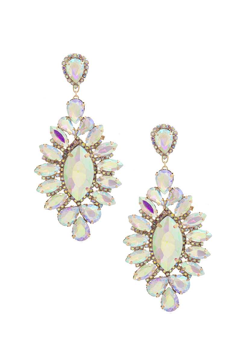 Marquise Rhinestone Dangle Earring Blue Zone Planet