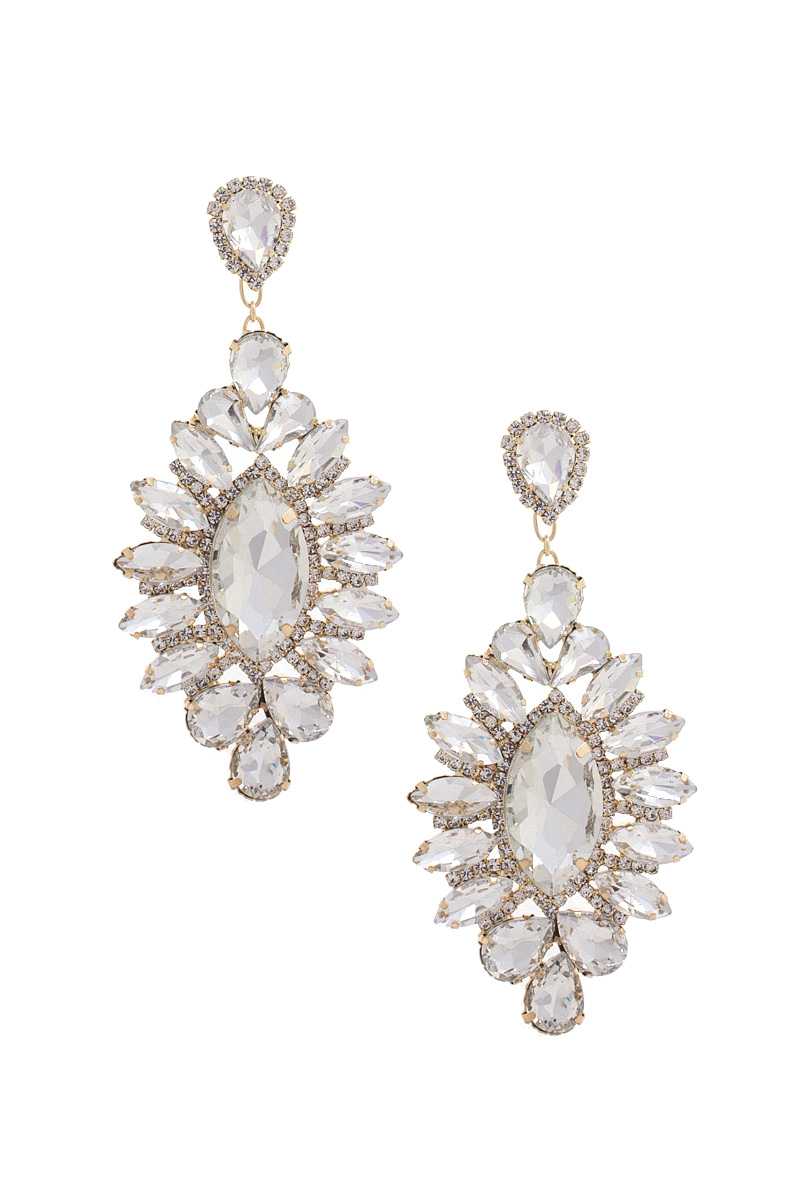 Marquise Rhinestone Dangle Earring Blue Zone Planet