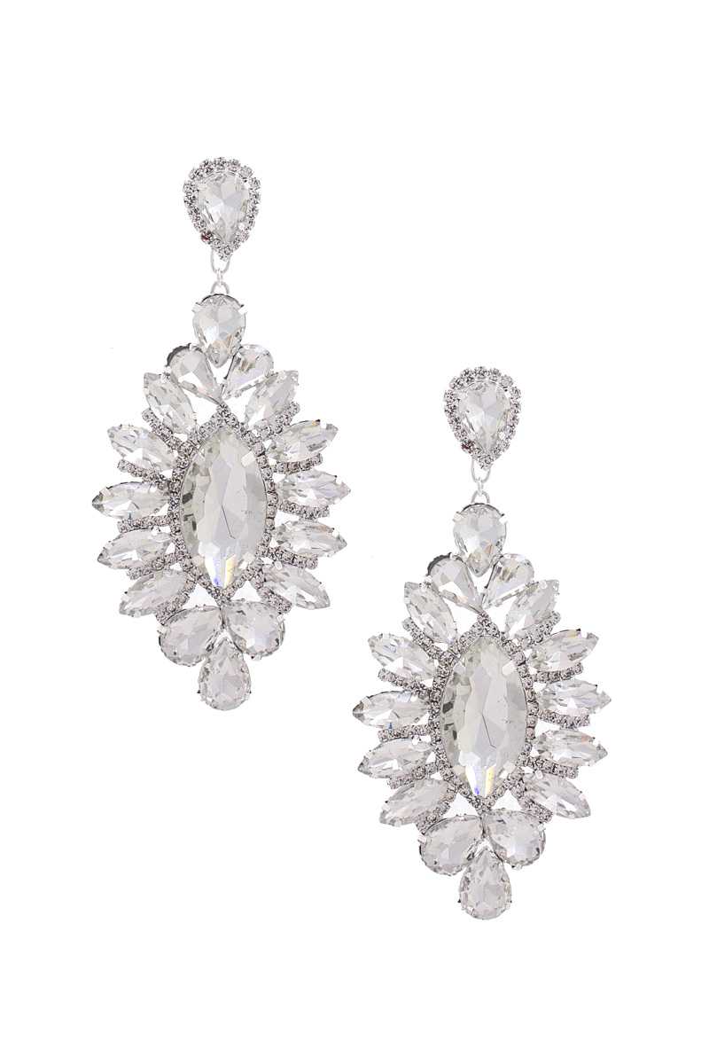 Marquise Rhinestone Dangle Earring Blue Zone Planet