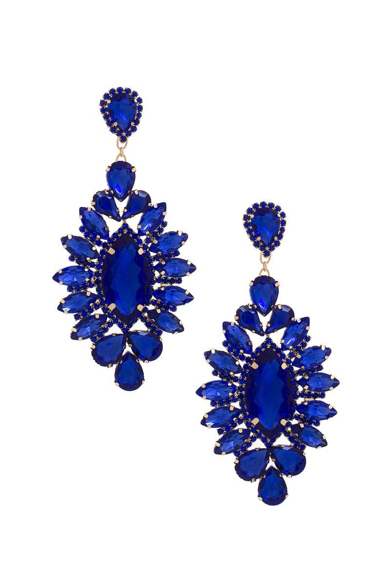 Marquise Rhinestone Dangle Earring Blue Zone Planet