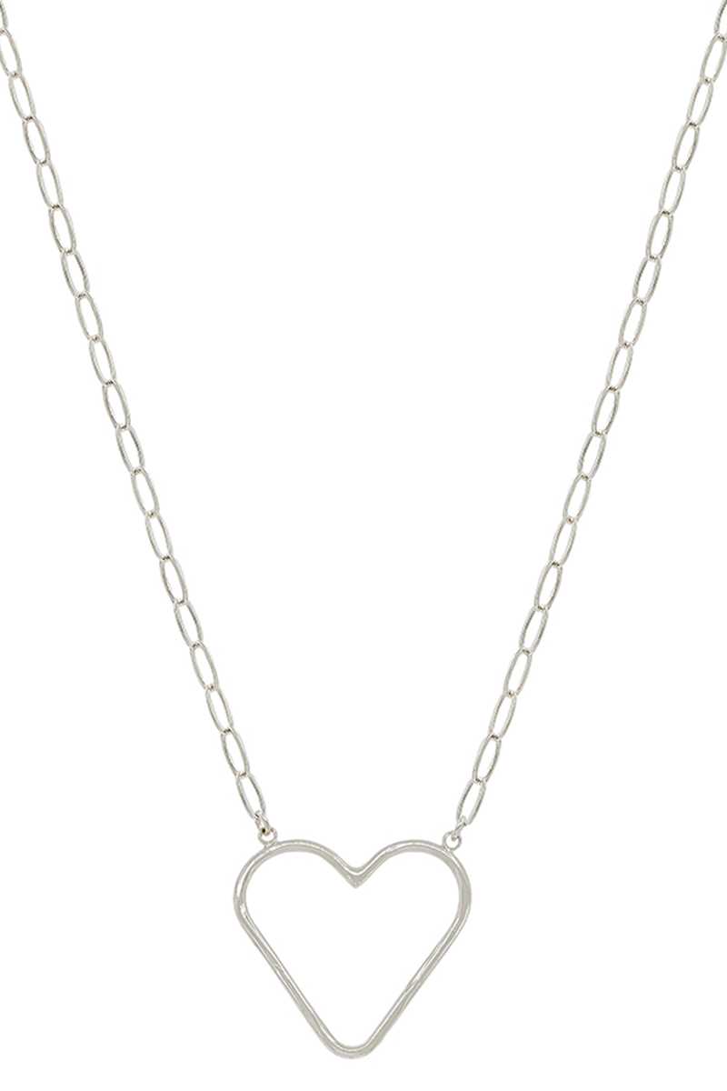 Metal Chain Heart Pendant Necklace Blue Zone Planet