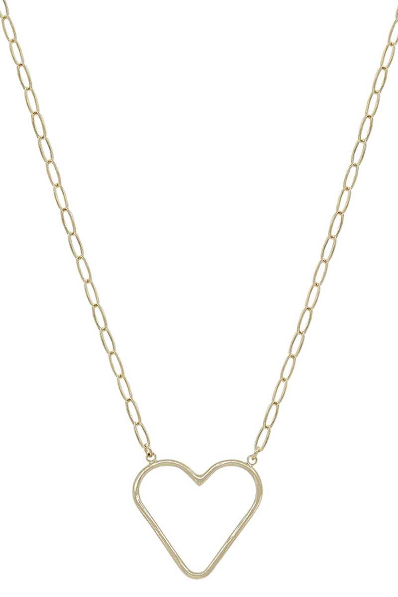 Metal Chain Heart Pendant Necklace Blue Zone Planet