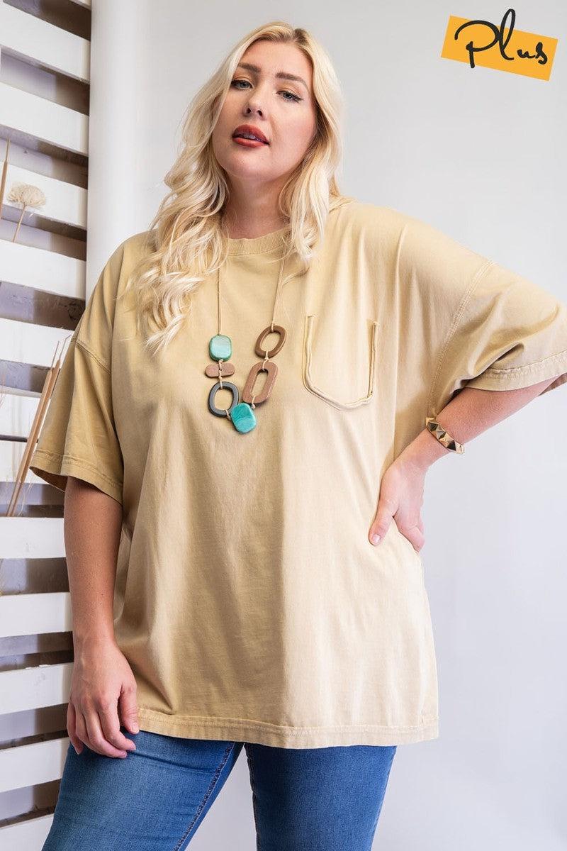 Mineral Washed Cotton Jersey Boxy Tunic Blue Zone Planet