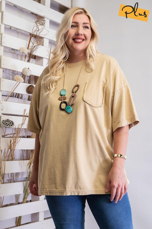 Mineral Washed Cotton Jersey Boxy Tunic Blue Zone Planet
