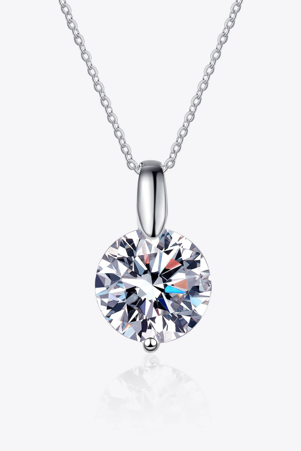 Minimalist 925 Sterling Silver Moissanite Pendant Necklace BLUE ZONE PLANET