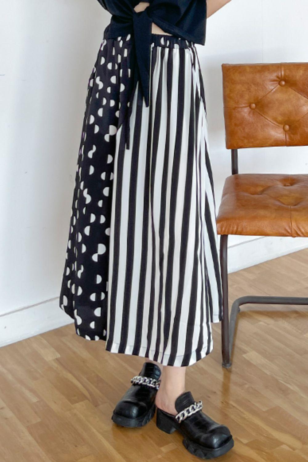 Mixed Print Cropped Culottes with Pockets BLUE ZONE PLANET