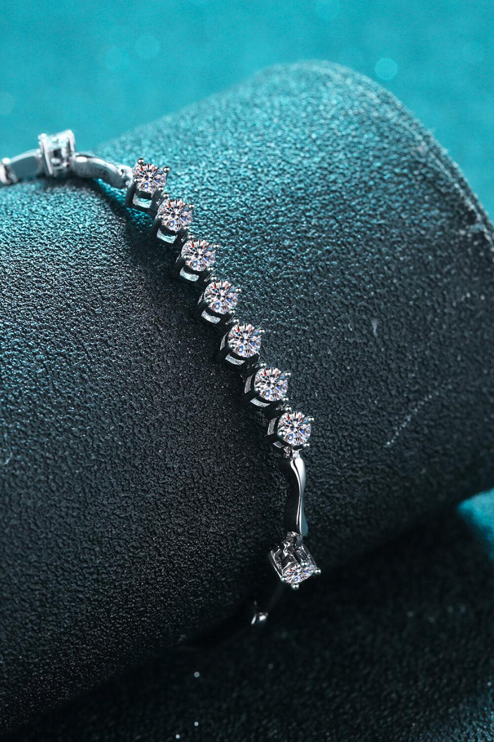 Moissanite 925 Sterling Silver Bracelet BLUE ZONE PLANET